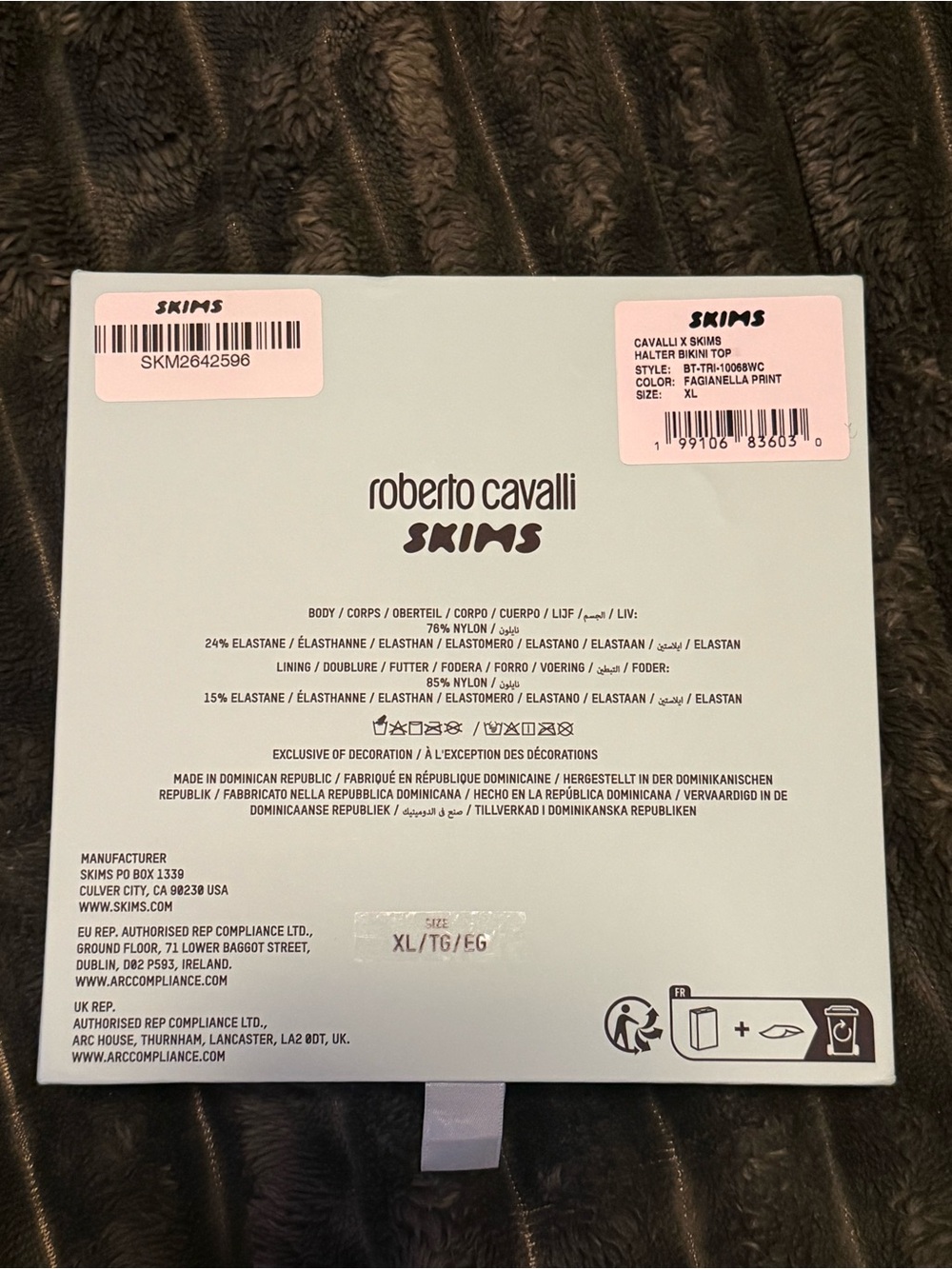 NWT: SKIMS x ROBERTO CAVALLI Swim Halter Top (XL) - Picture 9 of 9